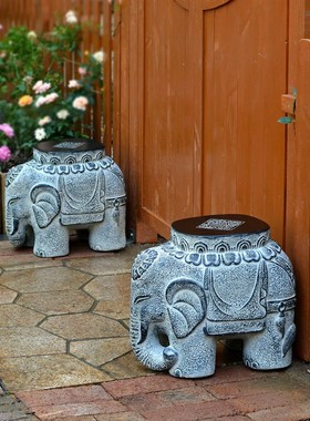仿古大象人造石墩户外花槽花盆底座庭院花园布Q置入户门口装饰摆