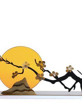 新中式禅意家居雕塑假山r摆件玄关工艺品招样板房办公室别墅装饰