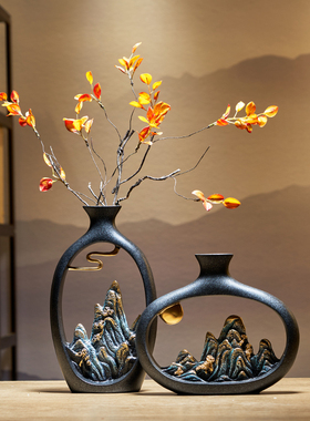 新中式摆件博古架客厅家居酒柜装饰品办公室桌面领导高Z端茶室书