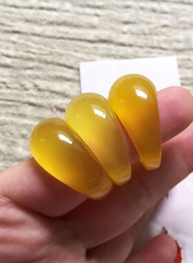 黄玉髓食指水滴戒指男女指环 聚财玉食指戒个性戒指情侣首饰饰品