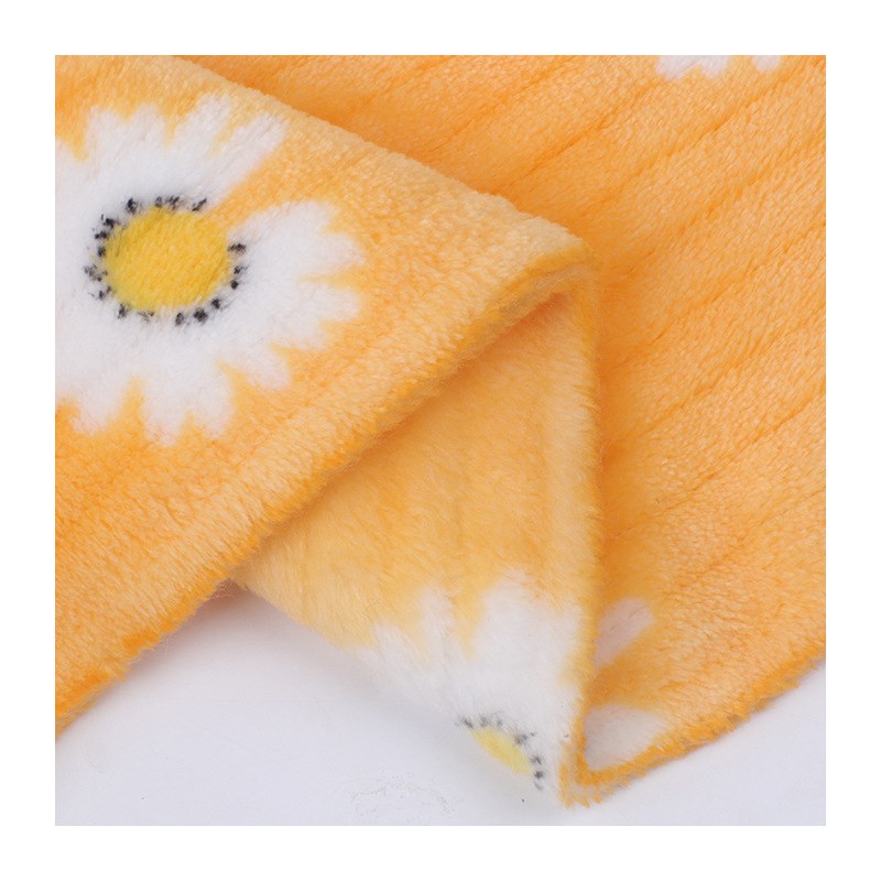 双面法兰绒织条面料 小雏v菊印花法兰绒面料 毛毯睡衣抱枕面料 - 图3