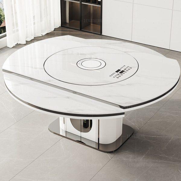 岩板餐桌椅组合可折叠伸缩带暖菜电磁炉转盘多功能饭桌现代简约,淘宝优惠券,粉丝福利购,淘宝优惠卷