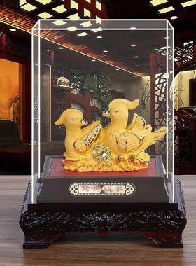 【折扣价】绒友沙金工艺闺装饰镀金摆件结礼物百年V好合送礼新婚