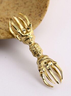 黄铜金刚杵唐密法器小号全套一股三股杵五股杵1寸3CM吊坠男女挂件