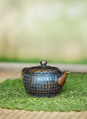 仿古铜茶壶水壶般若菠萝蜜多心经酒壶手把壶R宣字底老铜壶摆件