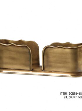 古典家居饰品复古桌面摆件书房软装全铜名片盒信架书桌装饰181