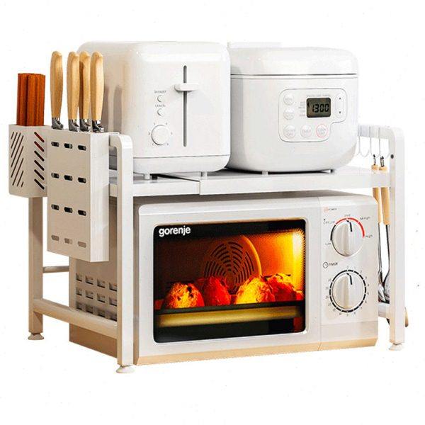 可伸缩厨房置物架微波炉烤箱架子家用双层台面桌面电饭锅支架收纳,淘宝优惠券,粉丝福利购,淘宝优惠卷