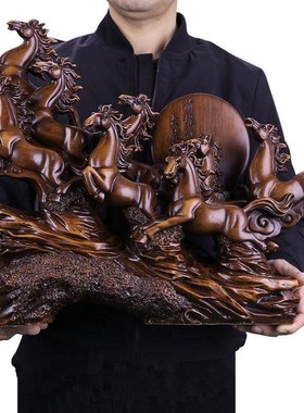 马摆件八骏雄风中式p客厅玄关办公室桌面装饰乔迁新居开业礼品