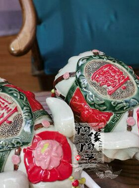 陶瓷工艺品 石湾 大象 招财 电视柜玄关边柜