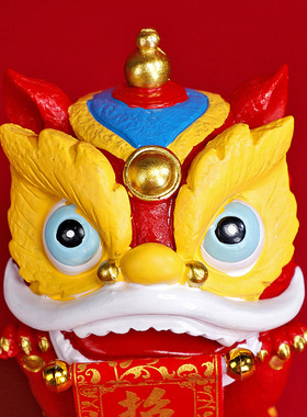 创意国潮醒狮招财开业乔迁t新婚桌面摆件送礼客厅办公室装饰中国