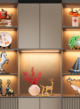 领导高端办公室摆件家居客厅柜子酒柜老板桌新中式公司Y装饰品轻