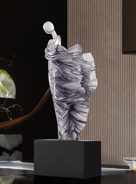 轻奢高档人物艺术雕塑摆件高级感客厅酒柜办公P室桌面工艺软装饰