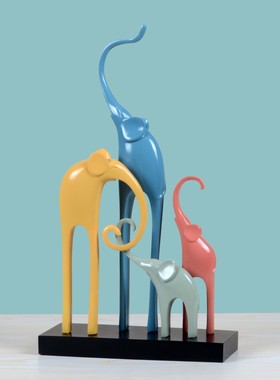 简约现代家居轻奢装饰品客厅电视柜酒柜样板房北S欧大象艺术小摆