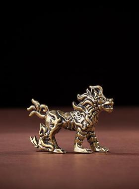 黄铜龙九子小摆件茶宠赑屃螭吻蒲牢狴犴饕餮蚣蝮睚眦狻猊椒图玩件