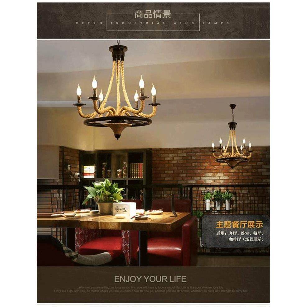 麻绳吊灯餐厅酒吧网咖火锅店创意loft服装店工业风复古麻绳吊灯,淘宝优惠券,粉丝福利购,淘宝优惠卷