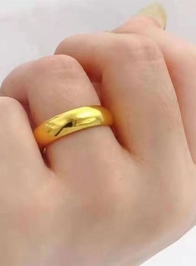 光面戒指情f侣款开口可调节戒指素圈送男女