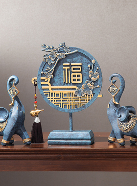 新中式创意福摆件玄关酒柜葫芦挂件博古架样板书房V软装饰品办公