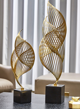 创意金属摆件现代简约客厅电视柜玄关北I欧轻奢家居酒店大厅装饰