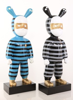 现代创意人物雕塑酒店样板房会所走廊玄关售N楼处落地艺术装饰摆