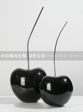 现代简约艺术樱桃创意摆件样板房间软装饰品家居客厅W壁柜酒柜摆