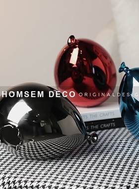 现代轻奢电镀创意气球摆件v客厅酒柜电视柜民宿酒店氛围感软装饰