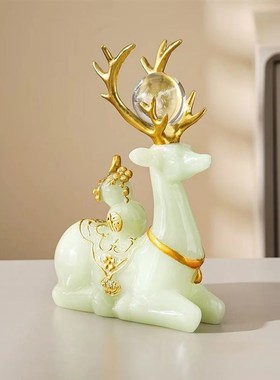 现代轻奢客厅电视柜入户玄关梅花C鹿摆件乔迁新居礼品创意家居饰