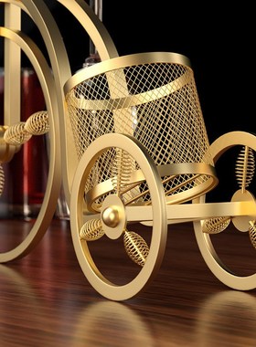 高级感轻奢欧式三轮车红酒杯架挂2个创意红酒架复古家居装饰摆件