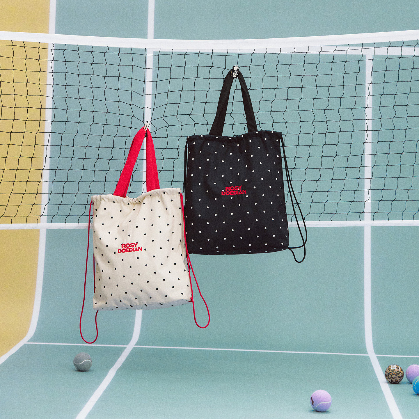 ROSYDOEDIAN polka dot large capacity tennis bag