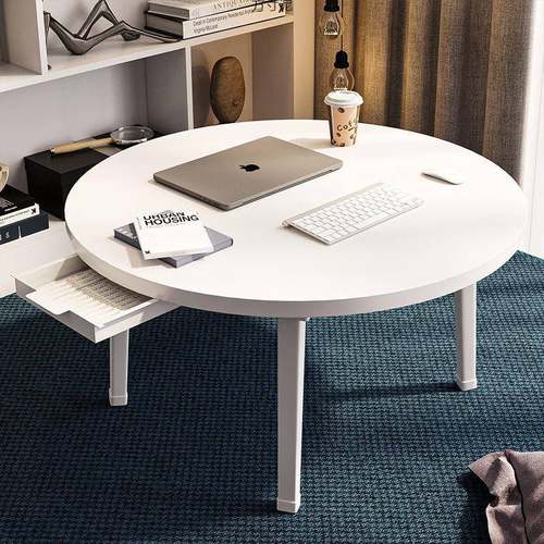 床上书桌可折叠阳台小圆桌子电脑桌宿舍学习桌榻榻米飘窗懒人桌板 - 图2