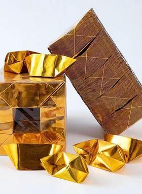 厂家直销加厚精装切角金元宝半成品手工折纸佛堂用品金银元宝