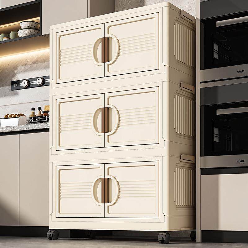 25年新款收纳柜子PP家用卧室免安装折叠多层带轮收纳置物柜储物柜,淘宝优惠券,粉丝福利购,淘宝优惠卷