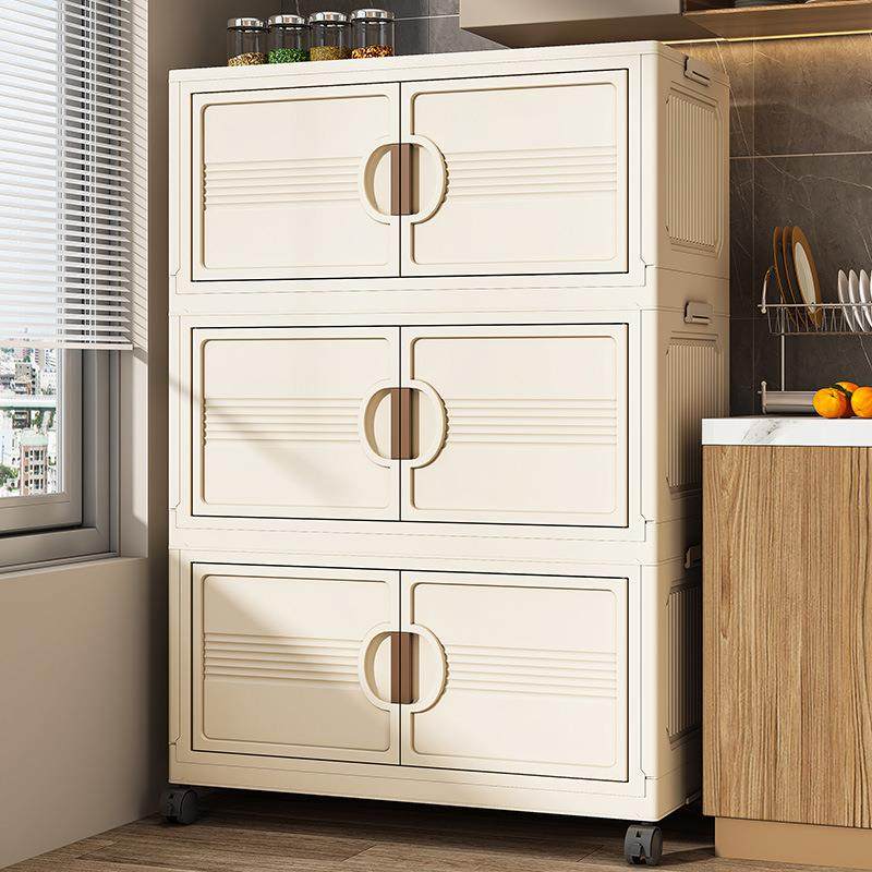 25年新款收纳柜子PP家用卧室免安装折叠多层带轮收纳置物柜储物柜,淘宝优惠券,粉丝福利购,淘宝优惠卷
