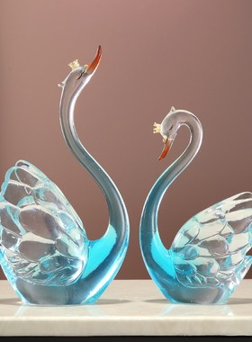 情侣天鹅一e对结婚闺蜜客厅玄关酒柜电视柜装饰品新家新人轻奢礼