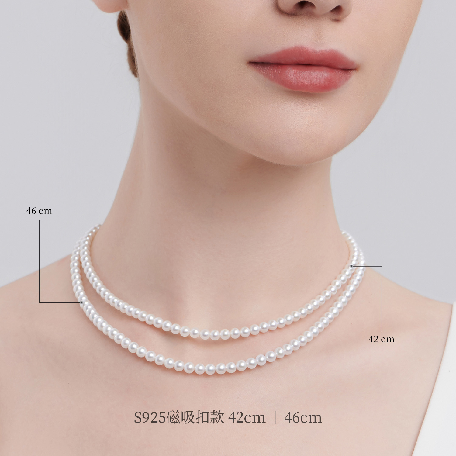 Luvor极强光小米珠项链正圆天然珍珠项链女媲美Akoya百搭锁骨链 - 图0