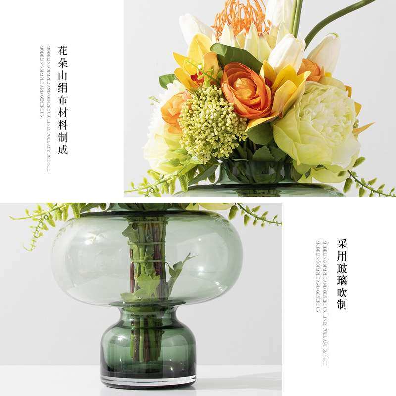 左顾仿真花艺摆件高端玄关摆设客厅餐桌家居假花软装饰品书柜酒柜,淘宝优惠券,粉丝福利购,淘宝优惠卷