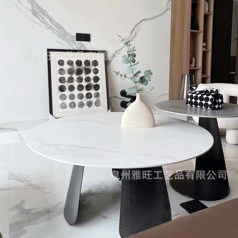 北欧铁艺大小茶几组合 圆形可伸缩岩板小矮桌 客厅省空间置物桌,淘宝优惠券,粉丝福利购,淘宝优惠卷