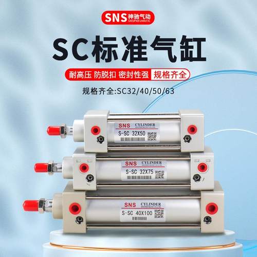 SNS神驰SC标准气缸全缸径小型气动大推力气动缸大全小气缸SC100 - 图1