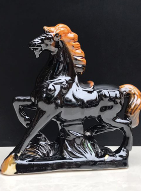 唐三彩六骏d马陶瓷马摆件办公桌客厅新房玄关创意家居装饰品小礼