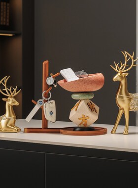 八方来财石来运转入户进门w口家居玄关鞋柜钥匙收纳盒装饰品摆件