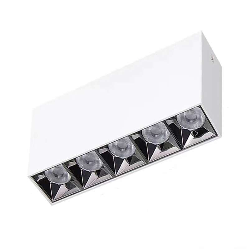 Surface-mounted spotlights, anti-glare bold lamps, no main light, living room lighting, LED grille lights, ceiling-mounted bedroom square downlights