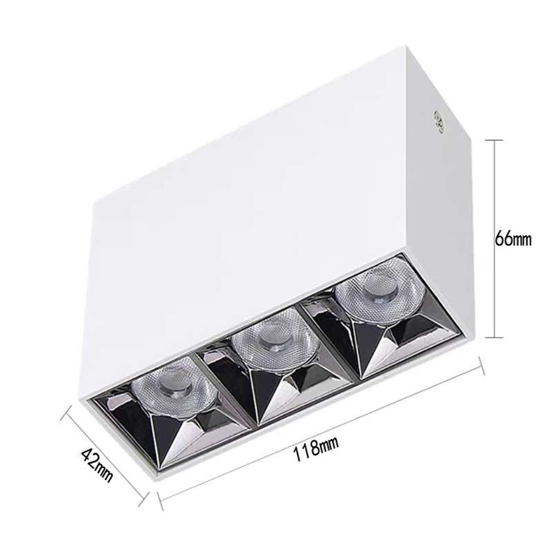 Surface-mounted spotlights, anti-glare bold lamps, no main light, living room lighting, LED grille lights, ceiling-mounted bedroom square downlights