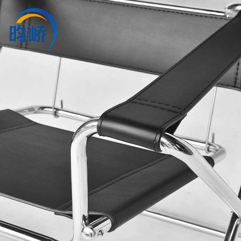 B4 Chair折叠瓦西里椅中古风不锈钢休闲躺椅简约现代马鞍皮沙发椅,淘宝优惠券,粉丝福利购,淘宝优惠卷