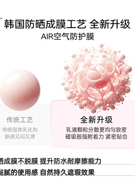 荷诺水光润色防晒霜防水清爽自然持久遮瑕提亮肤色便携