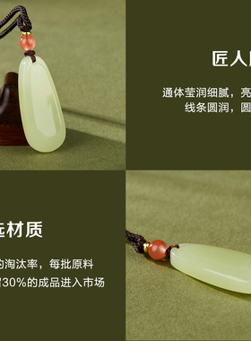 七彩云南天然和田玉吊坠黄白玉