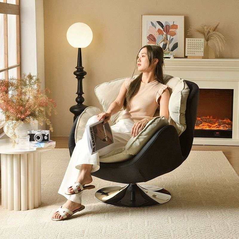 现代简约天鹅沙发椅家用客厅懒人躺椅可旋转小沙发单人休闲沙发椅,淘宝优惠券,粉丝福利购,淘宝优惠卷