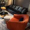 Italian light luxury fabric sofa small apartment three-person sofa villa living room high-end furniture 123 combination