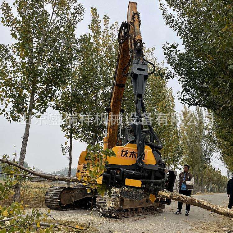 挖掘机全自动伐木机桉树毛竹砍伐机械林业砍树全自动液压伐木机 - 图2