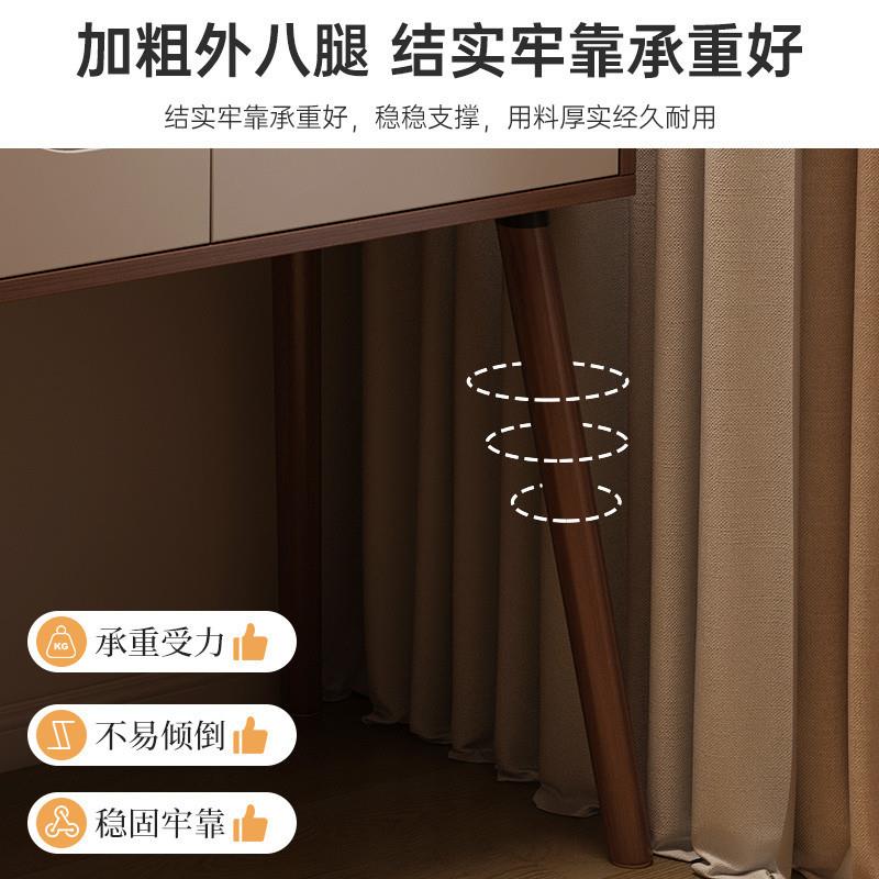 fLE新中式梳妆台卧室现代简约床头柜一体小户型女生主卧书桌化妆 - 图2