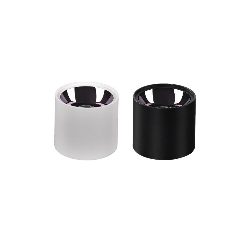 Surface-mounted spotlights, anti-glare, home living room, no main light aisle, led three-color dimming spotlights cob round ceiling downlights
