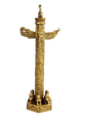 纯铜华表摆件流n云龙柱望柱办公室客厅装饰品摆设